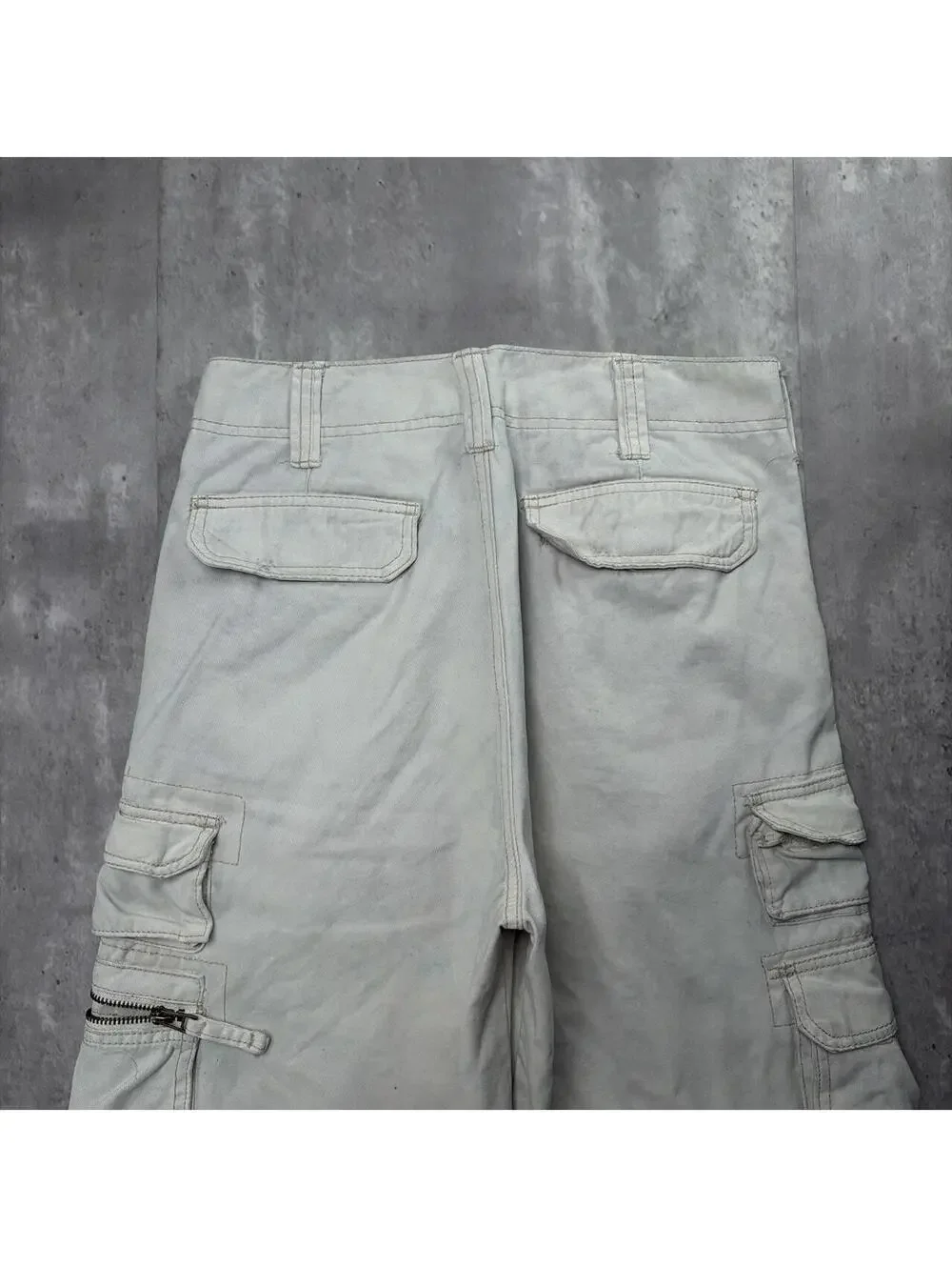 Y2K Cream Ocean Pacific Surf Grunge Baggy Cargo Skater Shorts
